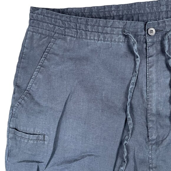 Lorenzino Pants Womens Size XL Blue Linen Capsule Casual Minimal Classic Light - Picture 2 of 10